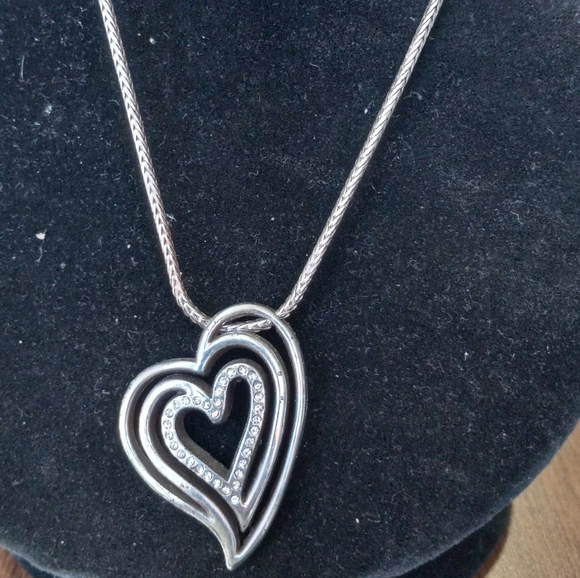 Brighton Big Swirl Heart with crystals design in three tiers 20 inch bracelet. - Picture 3 of 5